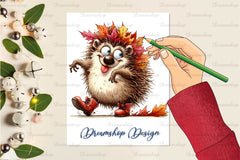 Autumn Funny Hedgehog Clipart Bundle - CraftNest - Digital Crafting and Art