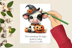 Cute Baby Cow For Halloween Clipart Bundle - CraftNest - Digital Crafting and Art