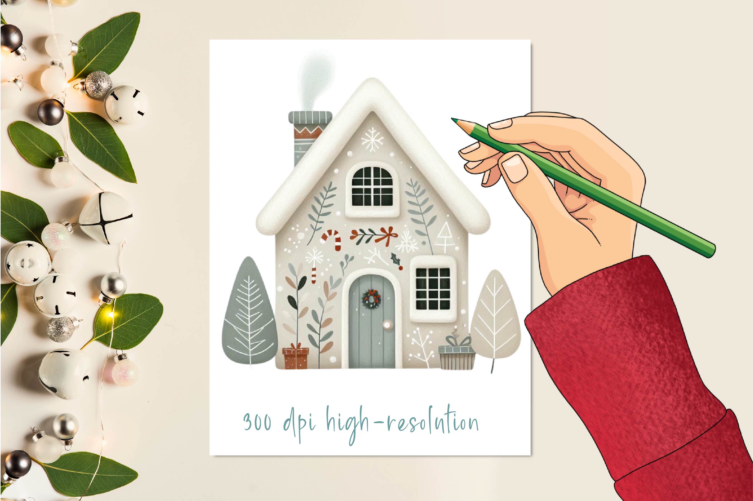 Christmas House Clipart Bundle - CraftNest - Digital Crafting and Art