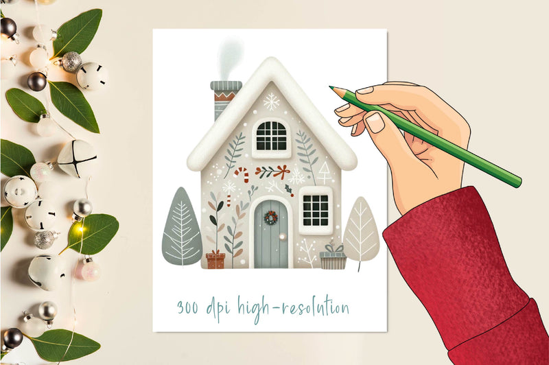 Christmas House Clipart Bundle - CraftNest - Digital Crafting and Art