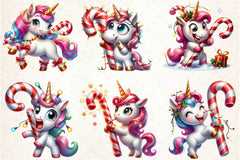 Funny Christmas Candy Unicorn Clipart Bundle - CraftNest - Digital Crafting and Art