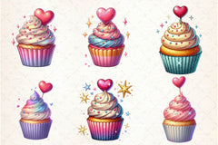 Valentine Cupcake Clipart Bundle - CraftNest - Digital Crafting and Art