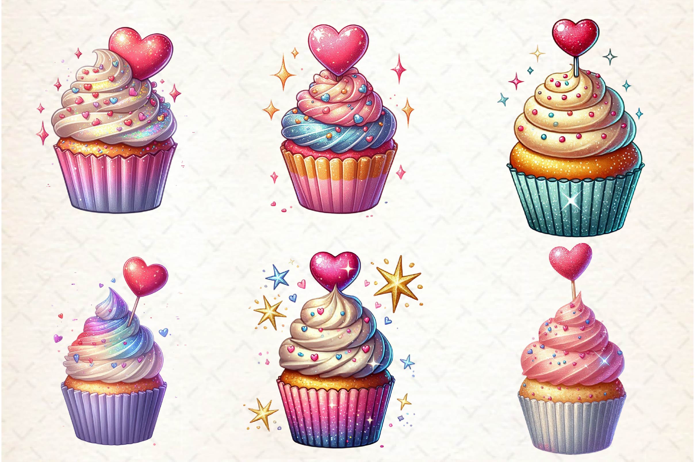 Valentine Cupcake Clipart Bundle - CraftNest - Digital Crafting and Art