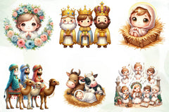 Chibi Nativity Christmas Clipart Bundle 1 - CraftNest - Digital Crafting and Art