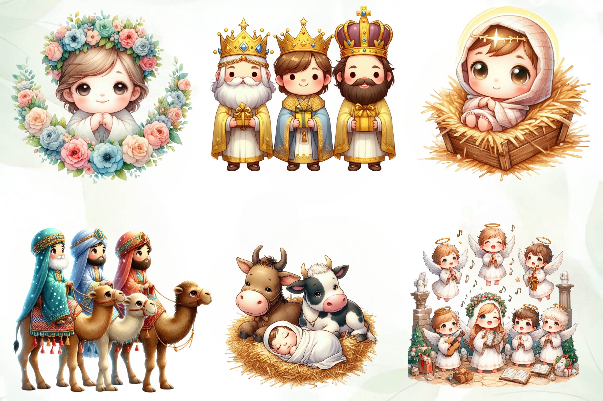 Chibi Nativity Christmas Clipart Bundle 1 - CraftNest - Digital Crafting and Art