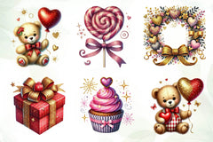 Glittery Valentine Clipart Bundle - CraftNest - Digital Crafting and Art