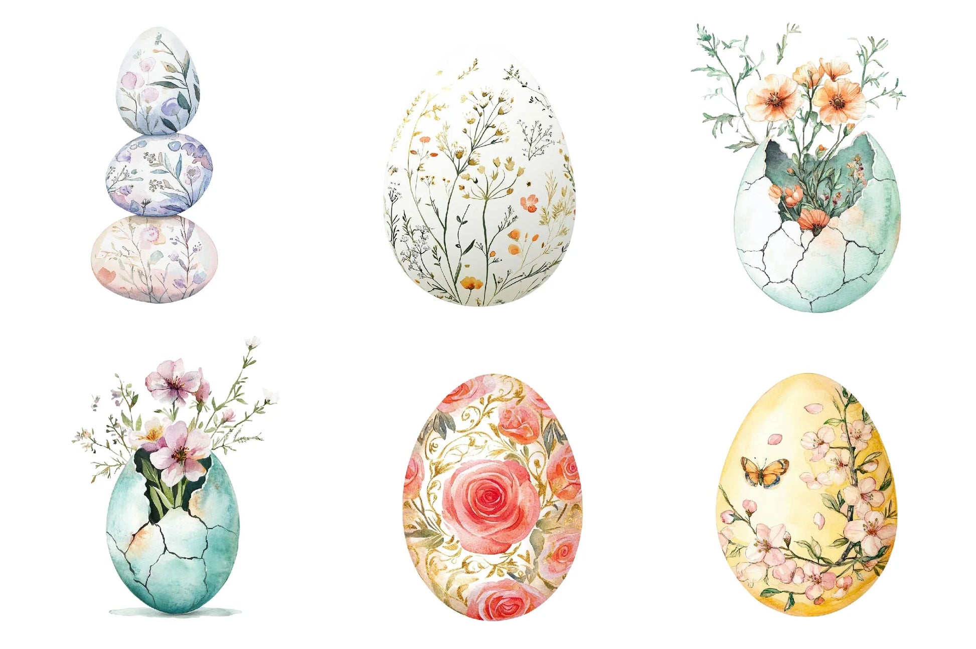 Floral Easter Egg Clipart Bundle - CraftNest - Digital Crafting and Art
