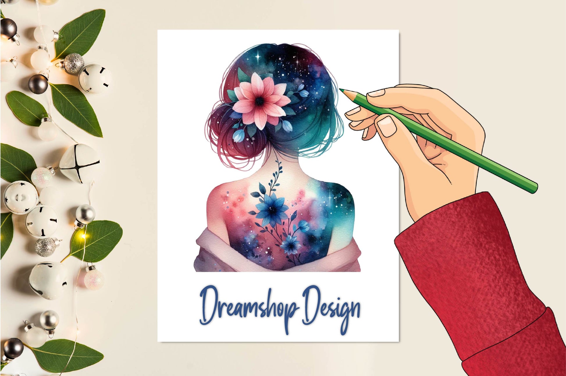 Woman Flowers And Galaxy Clipart Bundle - CraftNest - Digital Crafting and Art