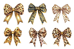 Leopard Glitter Bow Clipart Bundle - CraftNest - Digital Crafting and Art