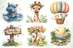 Spring Safari Time Clipart Bundle - CraftNest - Digital Crafting and Art