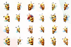 Bees Peeking Around Corner Clipart Bundle - CraftNest - Digital Crafting and Art