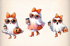Cute Funny Ghost Cute Halloween Clipart Bundle - CraftNest - Digital Crafting and Art