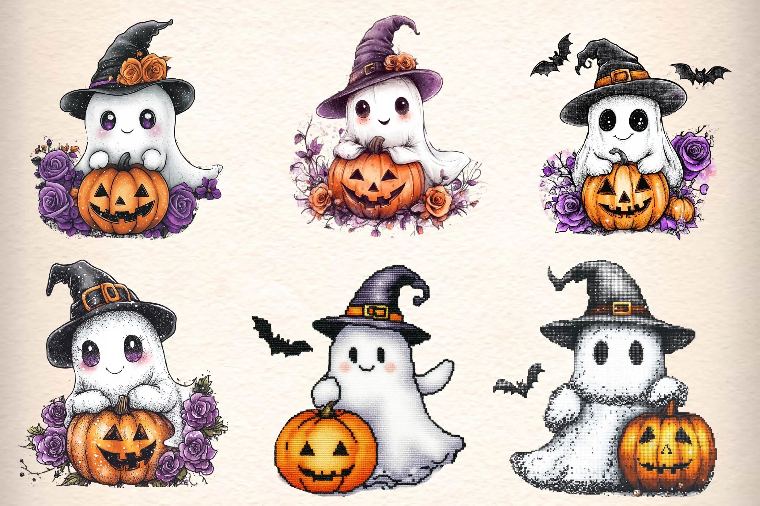 Halloween Autumn Ghost Clipart Bundle - CraftNest - Digital Crafting and Art
