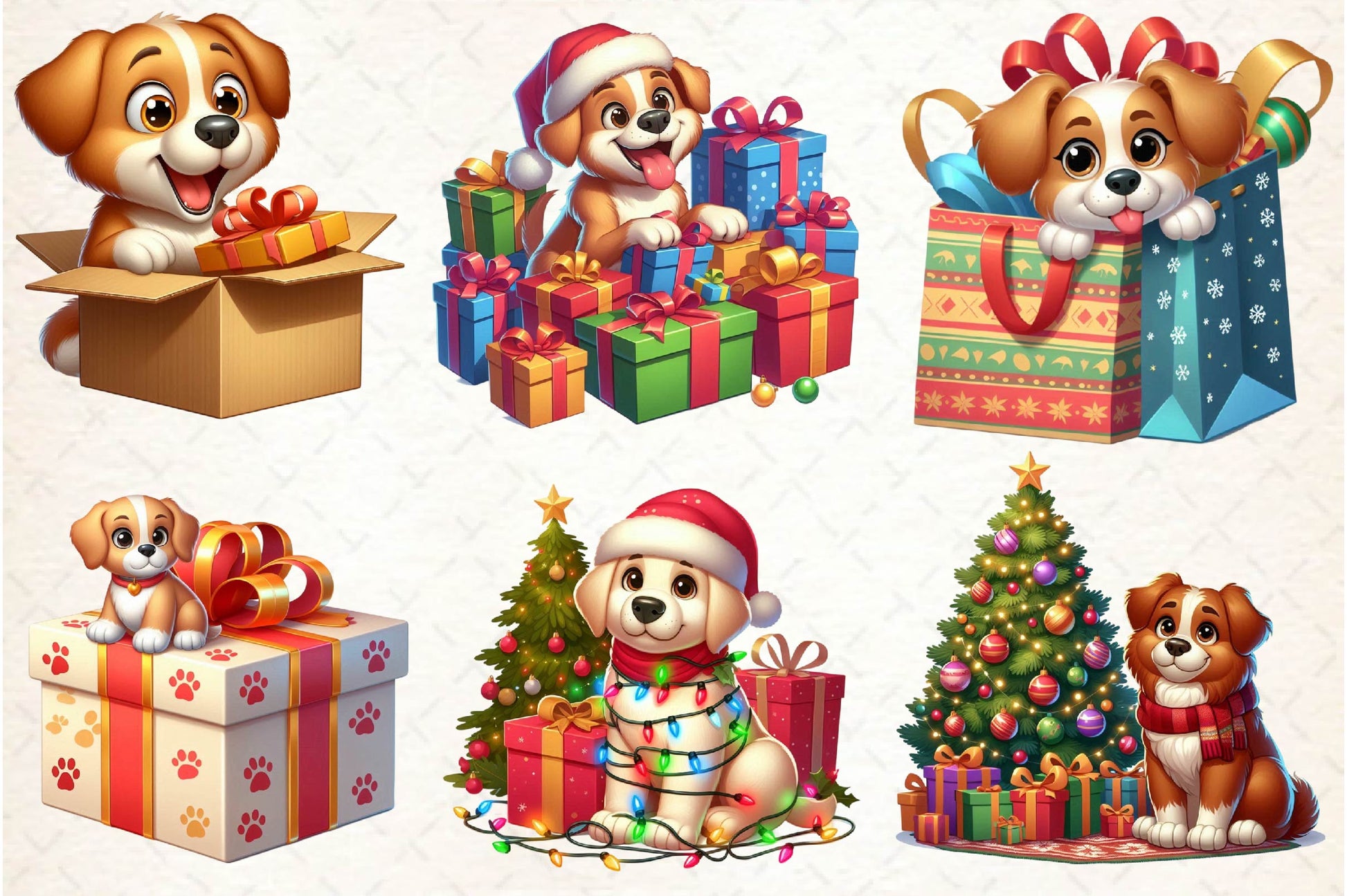 Christmas Dog Gift Box Clipart Bundle - CraftNest - Digital Crafting and Art