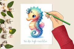Sea Seahorse Clipart Bundle - CraftNest - Digital Crafting and Art