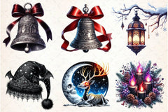 Mystical Gothic Christmas Clipart Bundle - CraftNest - Digital Crafting and Art
