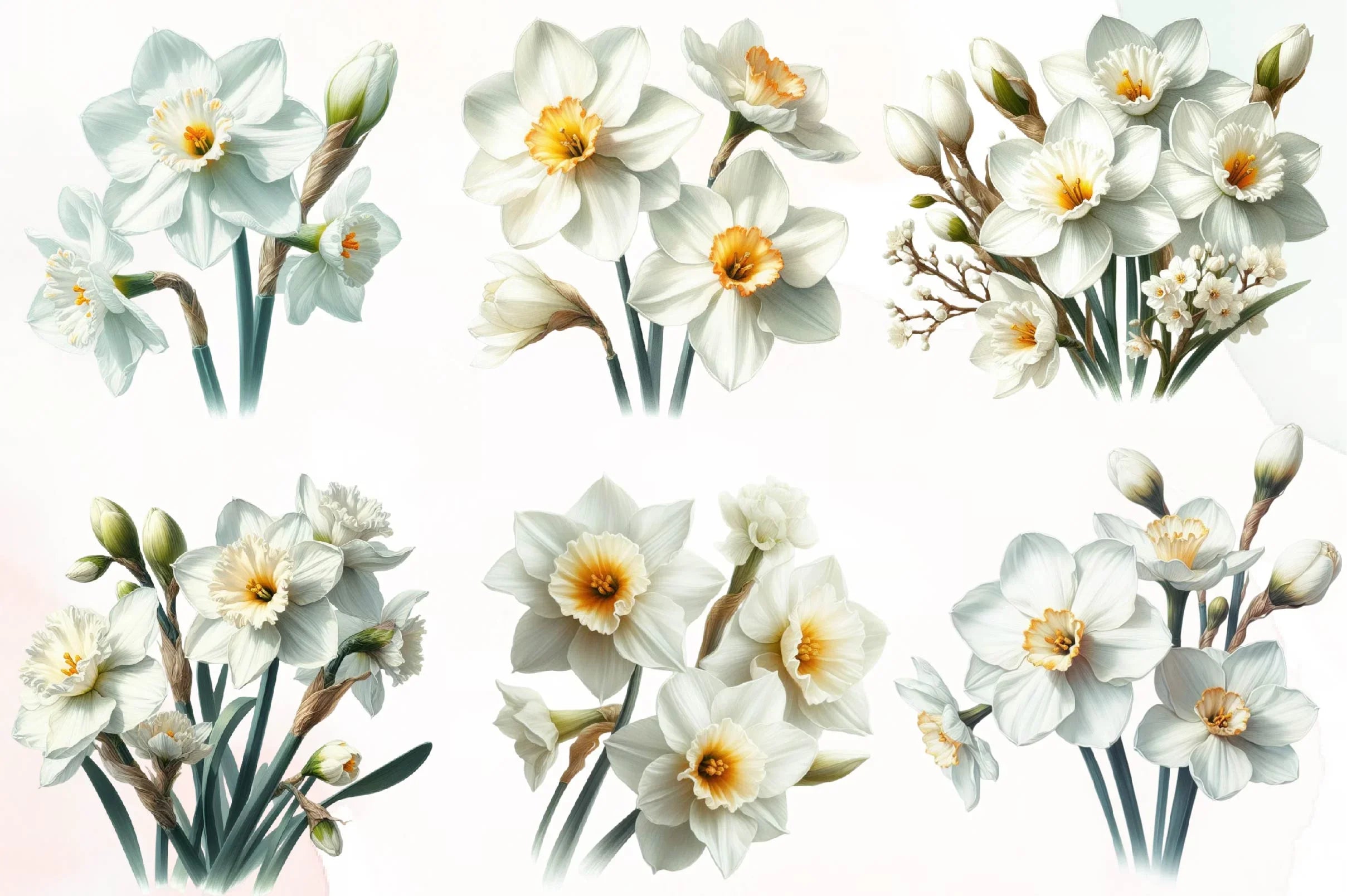 Daffodil Flower Clipart Bundle - CraftNest - Digital Crafting and Art