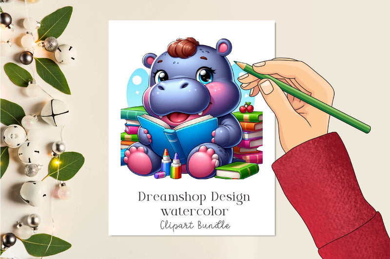 Cute Animals Reading A Book Clipart Bundle - CraftNest - Digital Crafting and Art