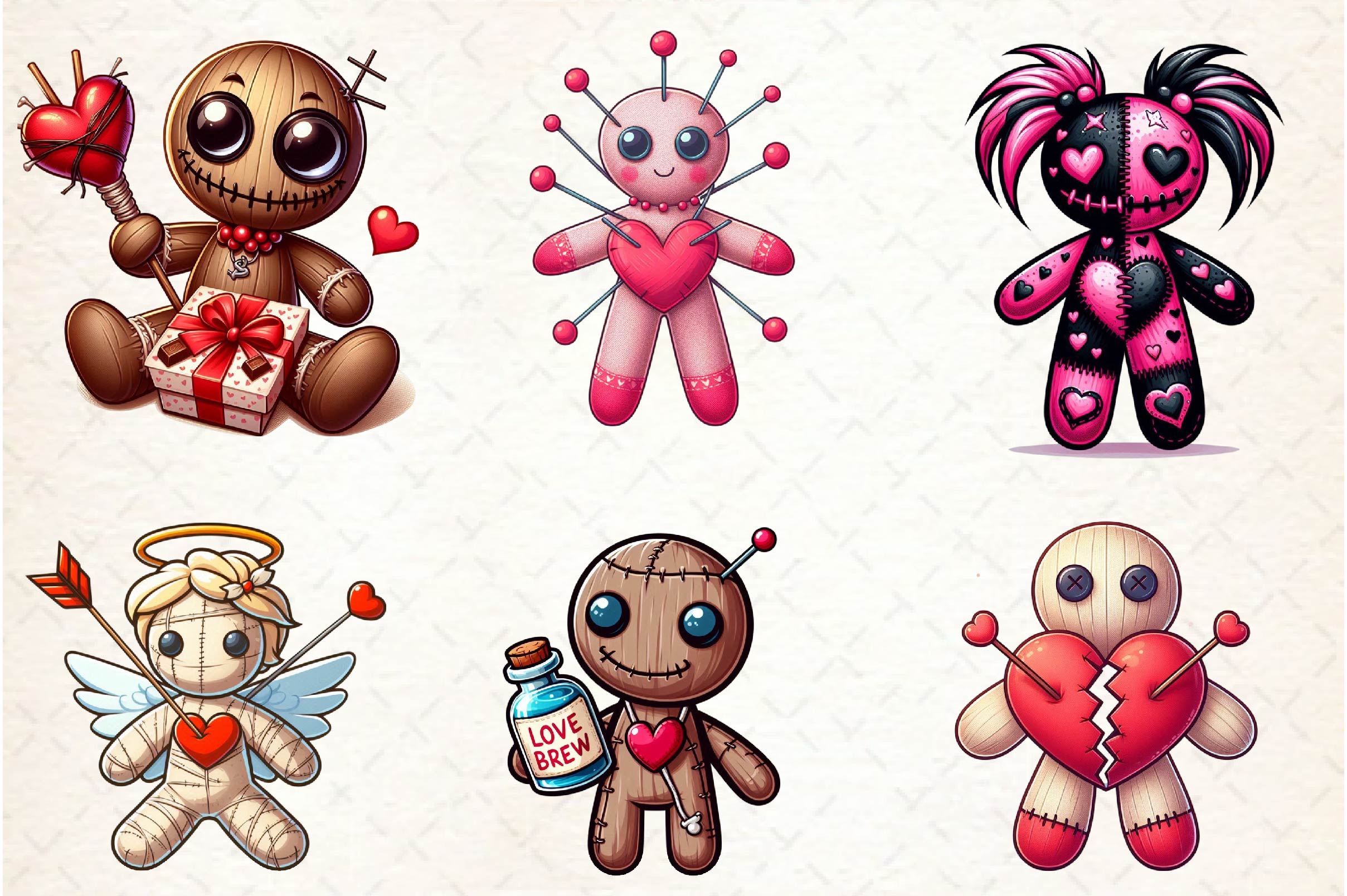 Valentines Day Voodoo Doll Clipart Bundle - CraftNest - Digital Crafting and Art