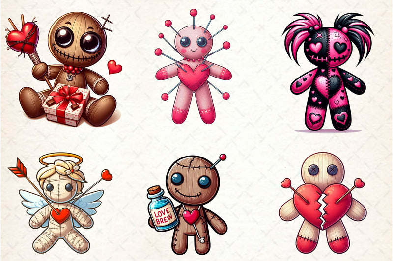 Valentines Day Voodoo Doll Clipart Bundle - CraftNest - Digital Crafting and Art