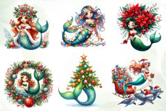 Christmas Mermaid Clipart Bundle - CraftNest - Digital Crafting and Art