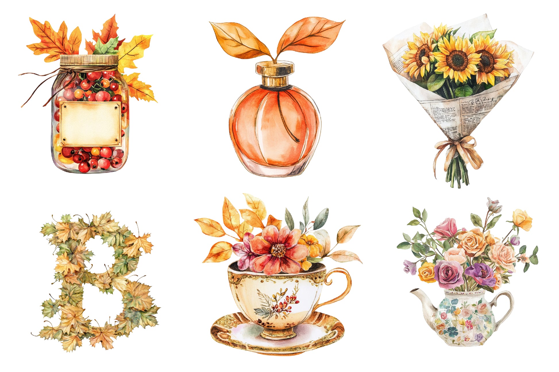 Beautiful Vintage Fall Clipart Bundle - CraftNest - Digital Crafting and Art