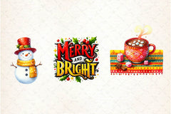 Yellow And Red Christmas Clipart Bundle - CraftNest - Digital Crafting and Art