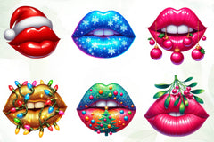Lips Christmas Lips Holiday Lips Clipart Bundle - CraftNest - Digital Crafting and Art