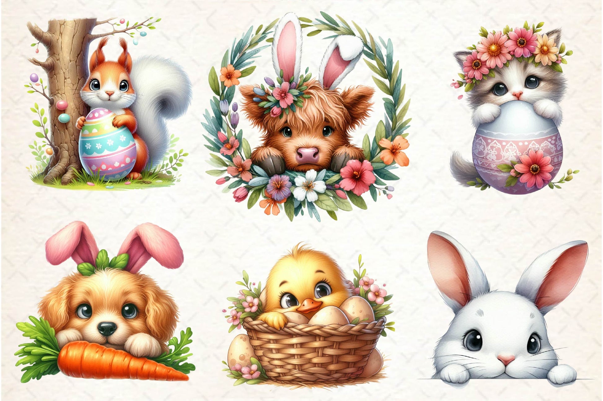 Peeking Easter Animal Clipart Bundle - CraftNest - Digital Crafting and Art