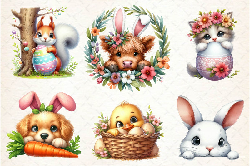 Peeking Easter Animal Clipart Bundle - CraftNest - Digital Crafting and Art