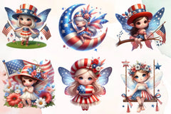 Patriotic Little Girl Clipart Bundle - CraftNest - Digital Crafting and Art