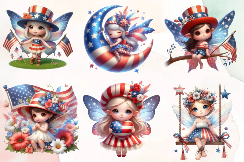 Patriotic Little Girl Clipart Bundle - CraftNest - Digital Crafting and Art