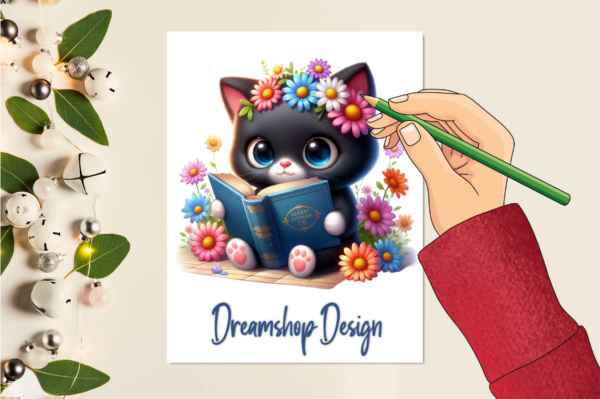 Spring Black Cat Clipart Bundle - CraftNest - Digital Crafting and Art