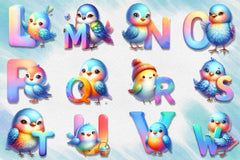 Bird Alphabet Clipart Bundle - CraftNest - Digital Crafting and Art