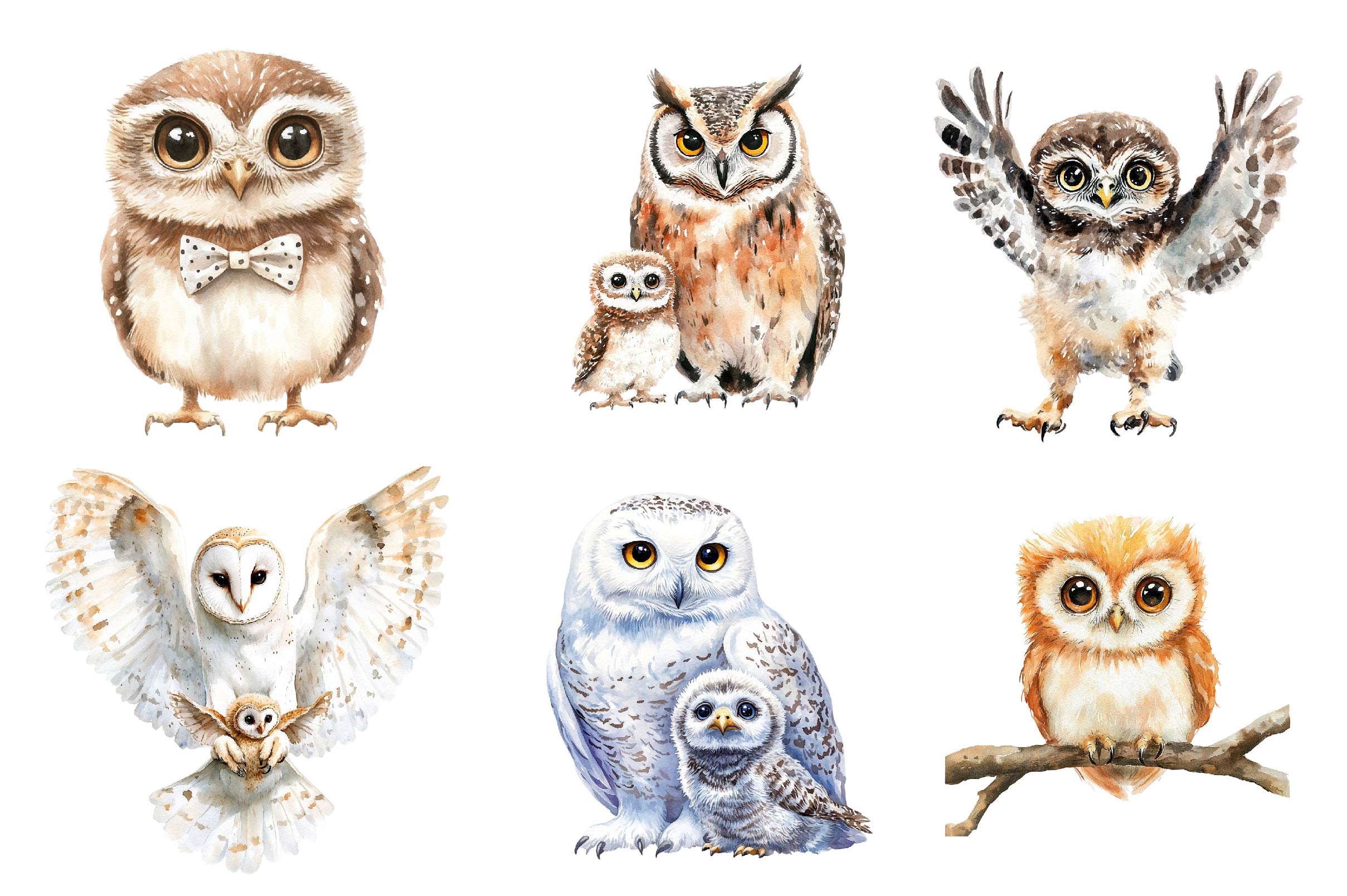 Owl & Owlet Clipart Bundle - CraftNest - Digital Crafting and Art