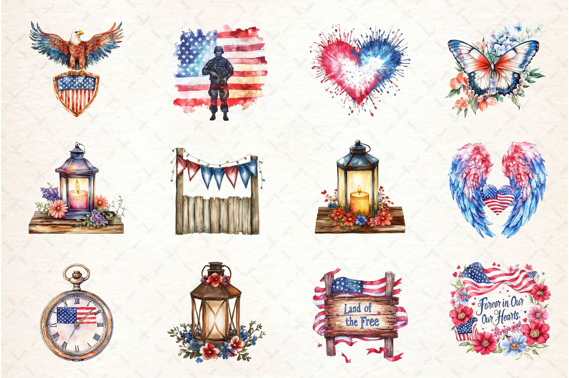 Memorial Day Clipart Bundle 1 - CraftNest - Digital Crafting and Art