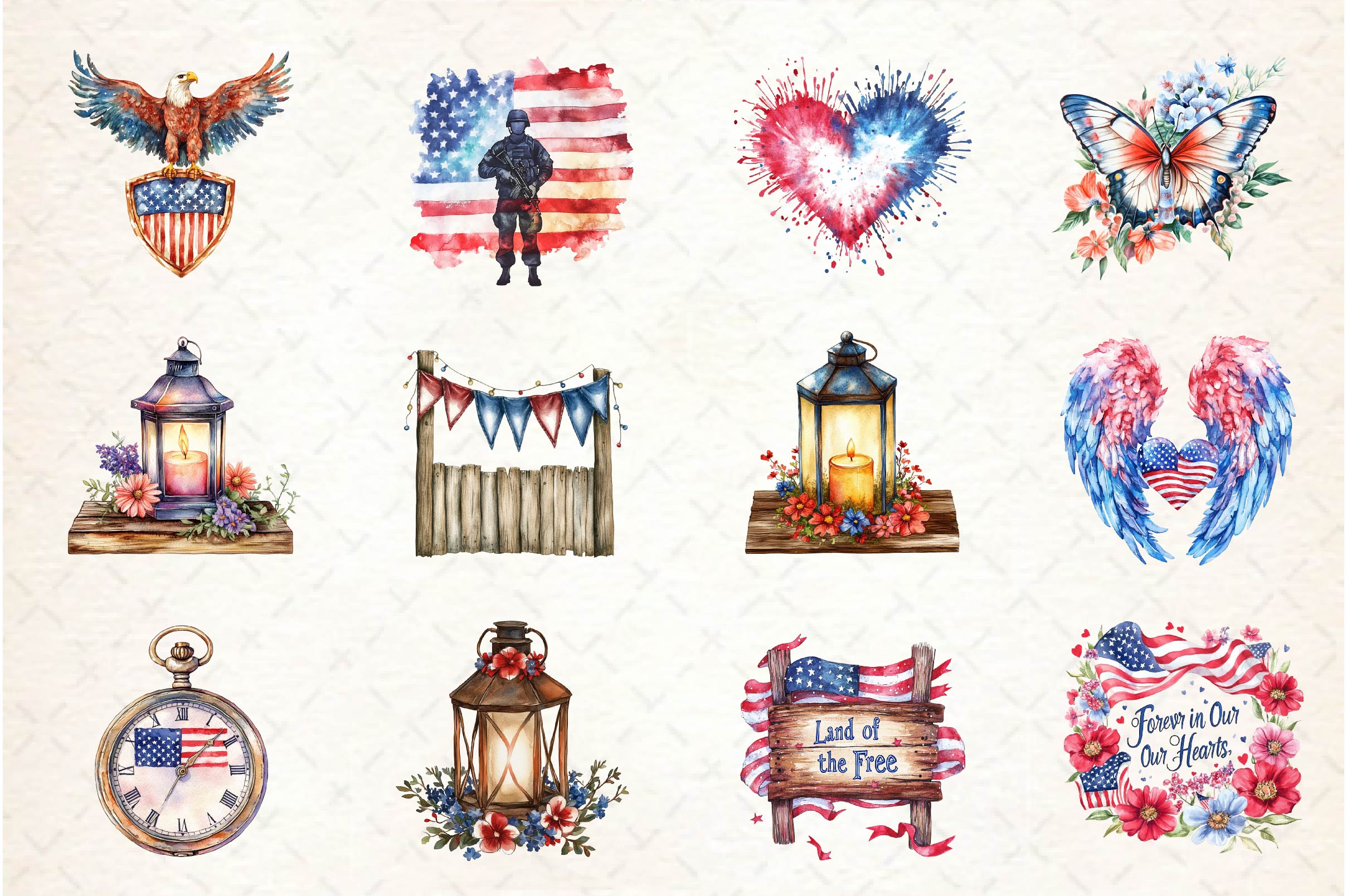 Memorial Day Clipart Bundle 1 - CraftNest - Digital Crafting and Art