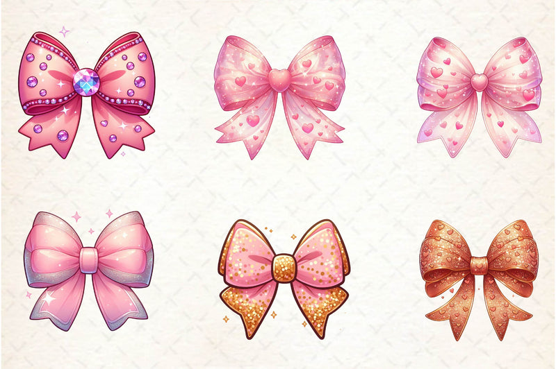 Coquette Valentine Bow Clipart Bundle 6 - CraftNest - Digital Crafting and Art