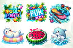 Pool Party Clipart Bundle - CraftNest - Digital Crafting and Art
