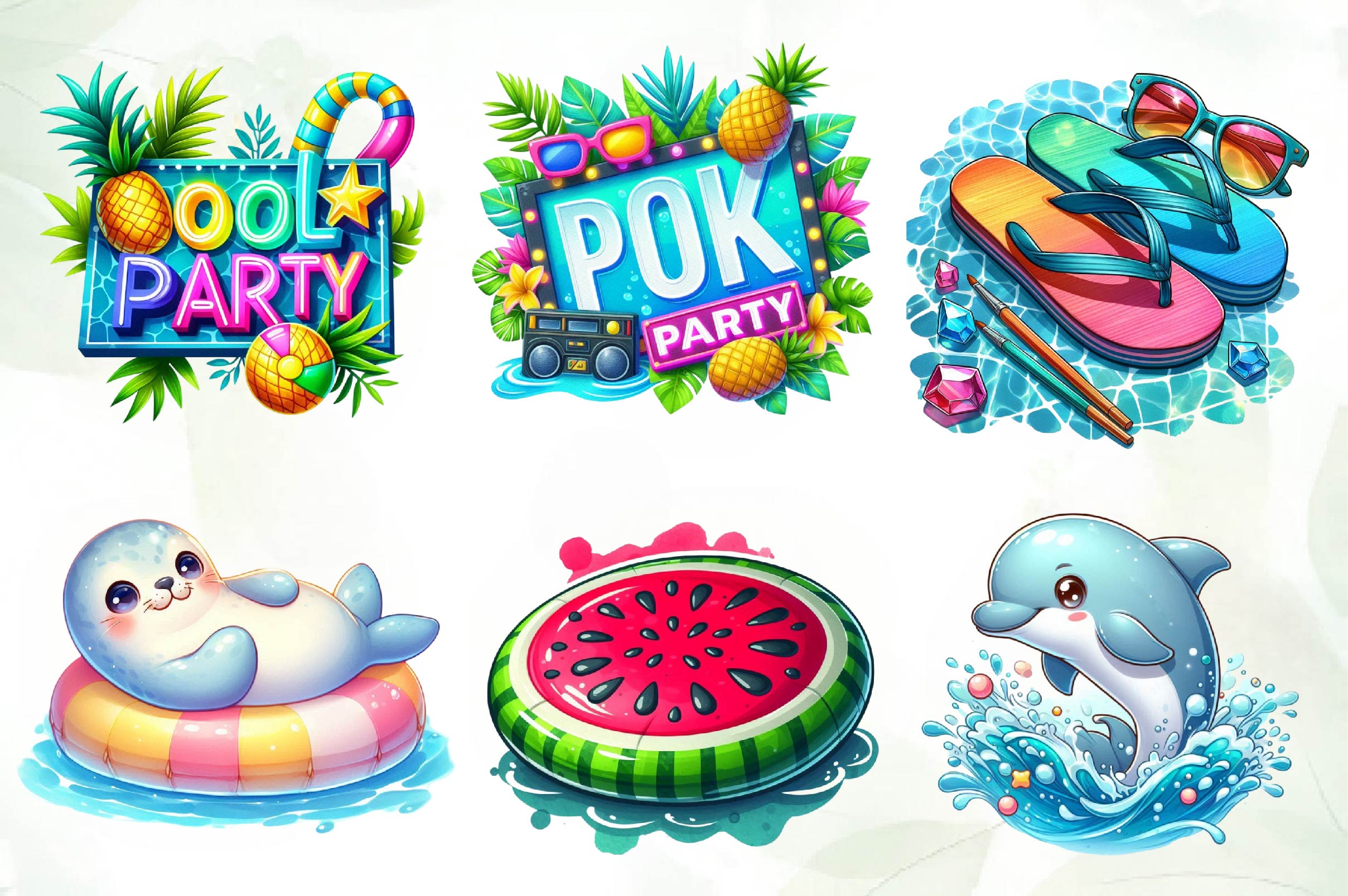 Pool Party Clipart Bundle - CraftNest - Digital Crafting and Art