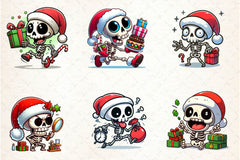 Funny Christmas Skeleton Clipart Bundle 1 - CraftNest - Digital Crafting and Art