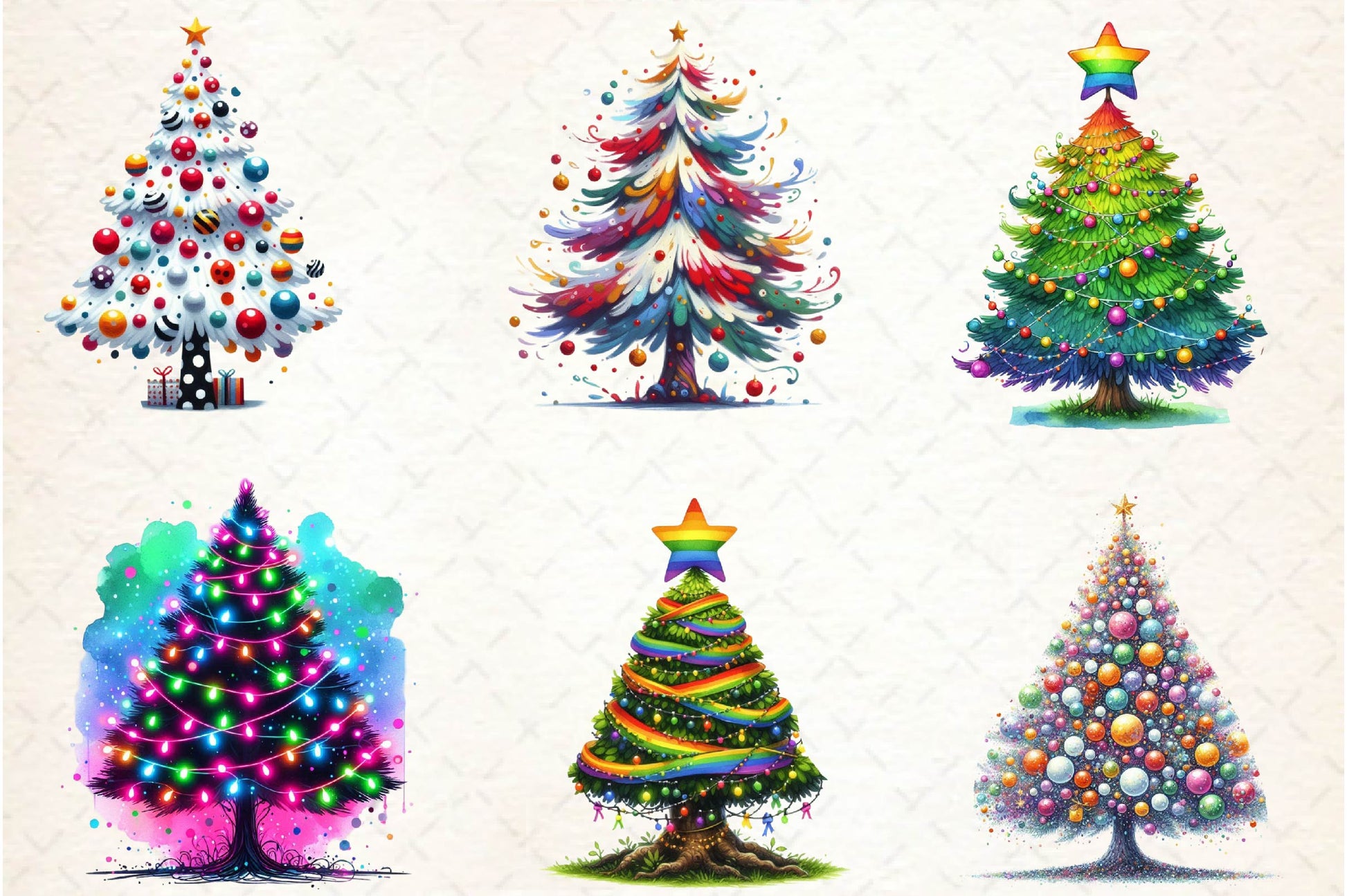 Festive Christmas Tree Clipart Bundle - CraftNest - Digital Crafting and Art