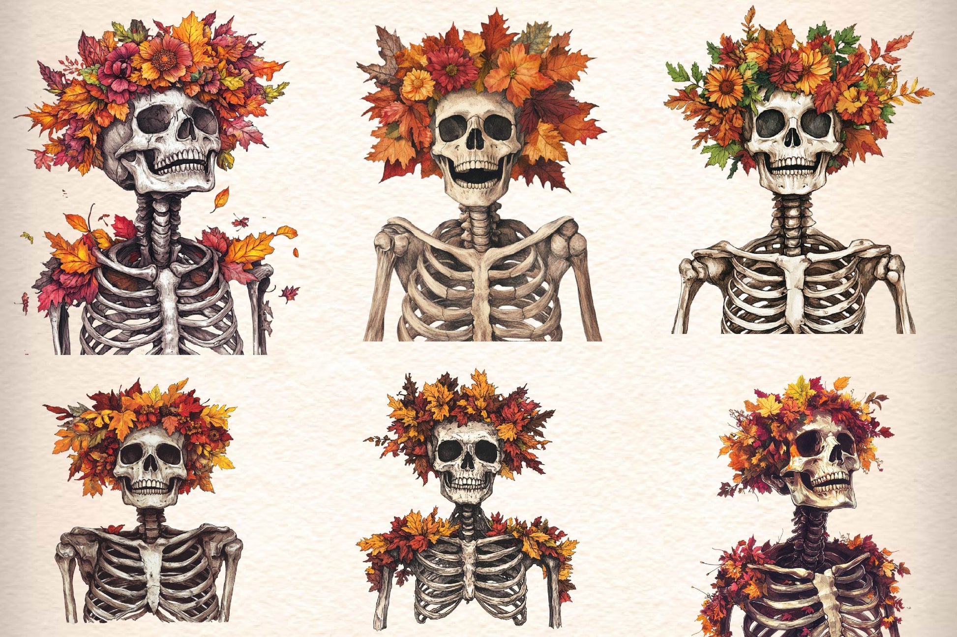 Autumn Skeleton Clipart Bundle - CraftNest - Digital Crafting and Art