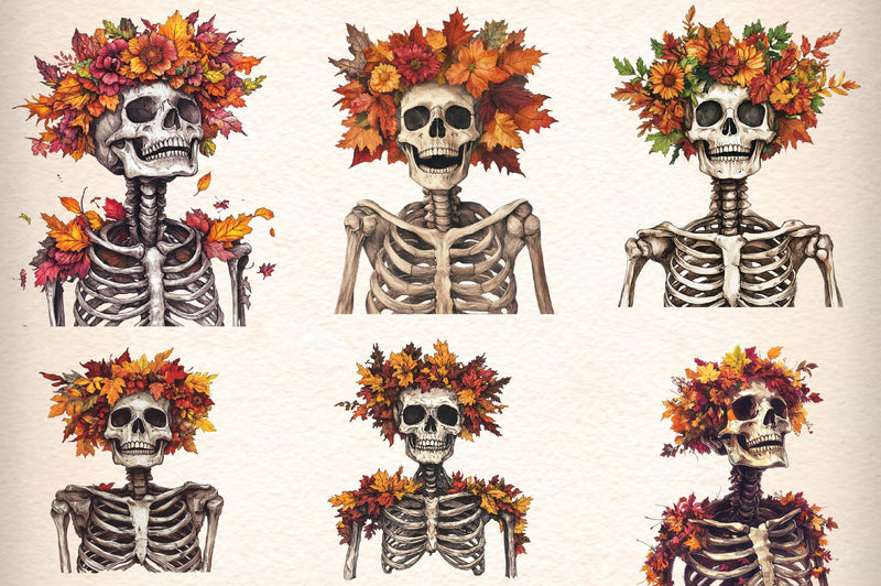 Autumn Skeleton Clipart Bundle - CraftNest - Digital Crafting and Art
