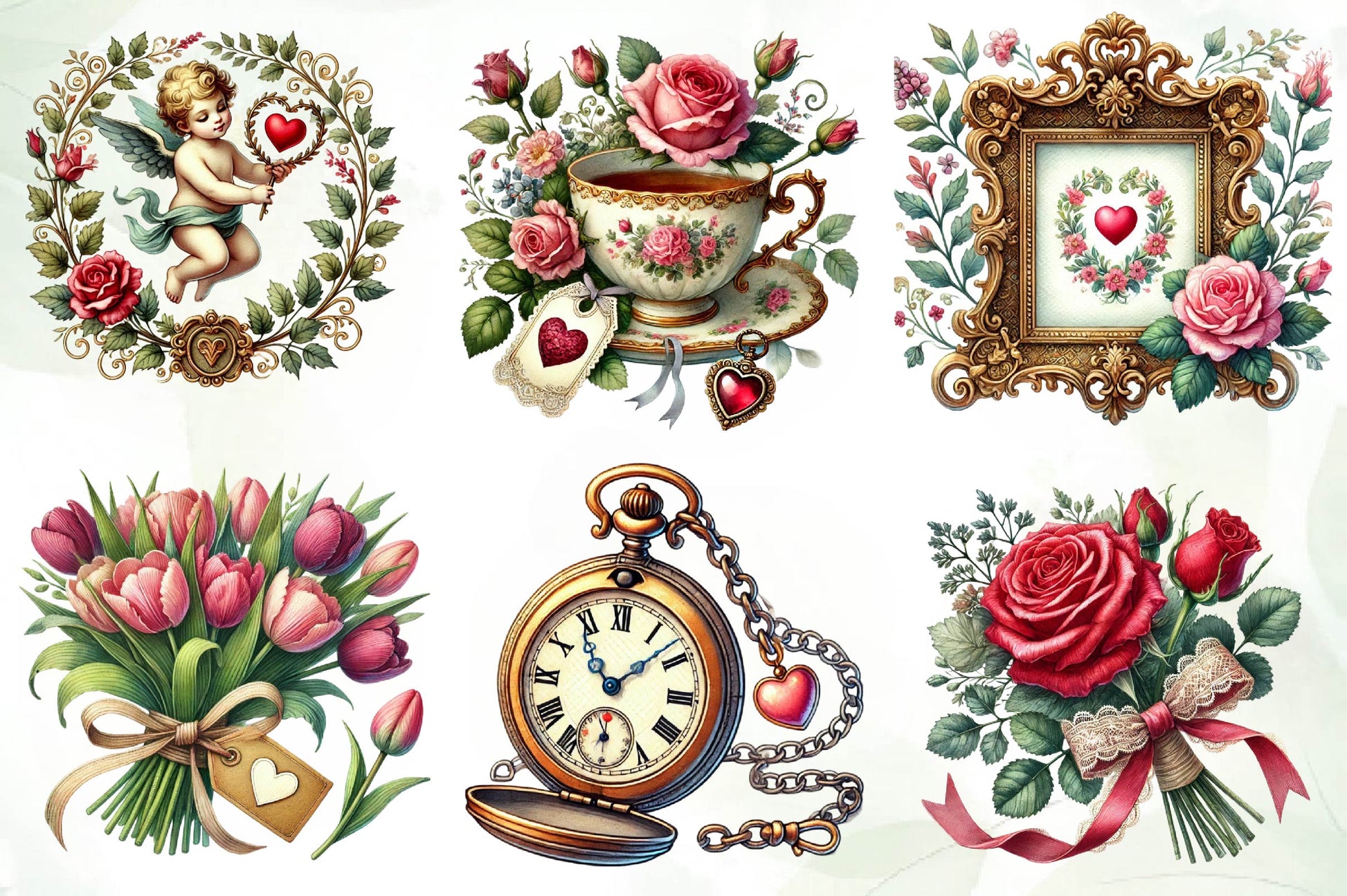 Vintage Old Valentines Day Clipart Bundle - CraftNest - Digital Crafting and Art