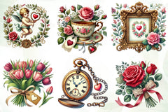 Vintage Old Valentines Day Clipart Bundle - CraftNest - Digital Crafting and Art