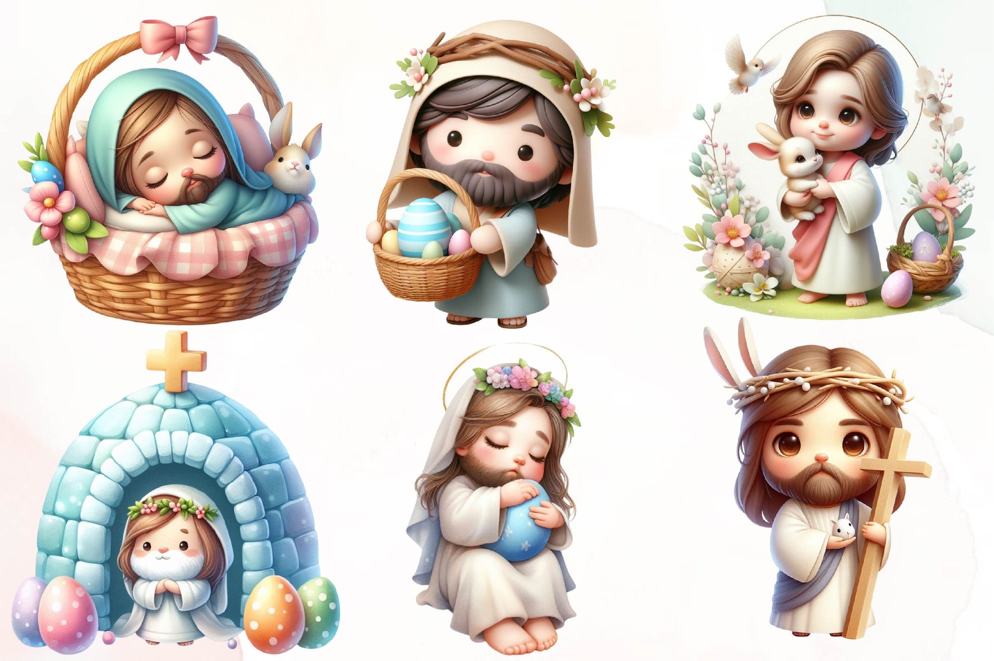 Cute Easter Jesus Clipart Bundle - CraftNest - Digital Crafting and Art