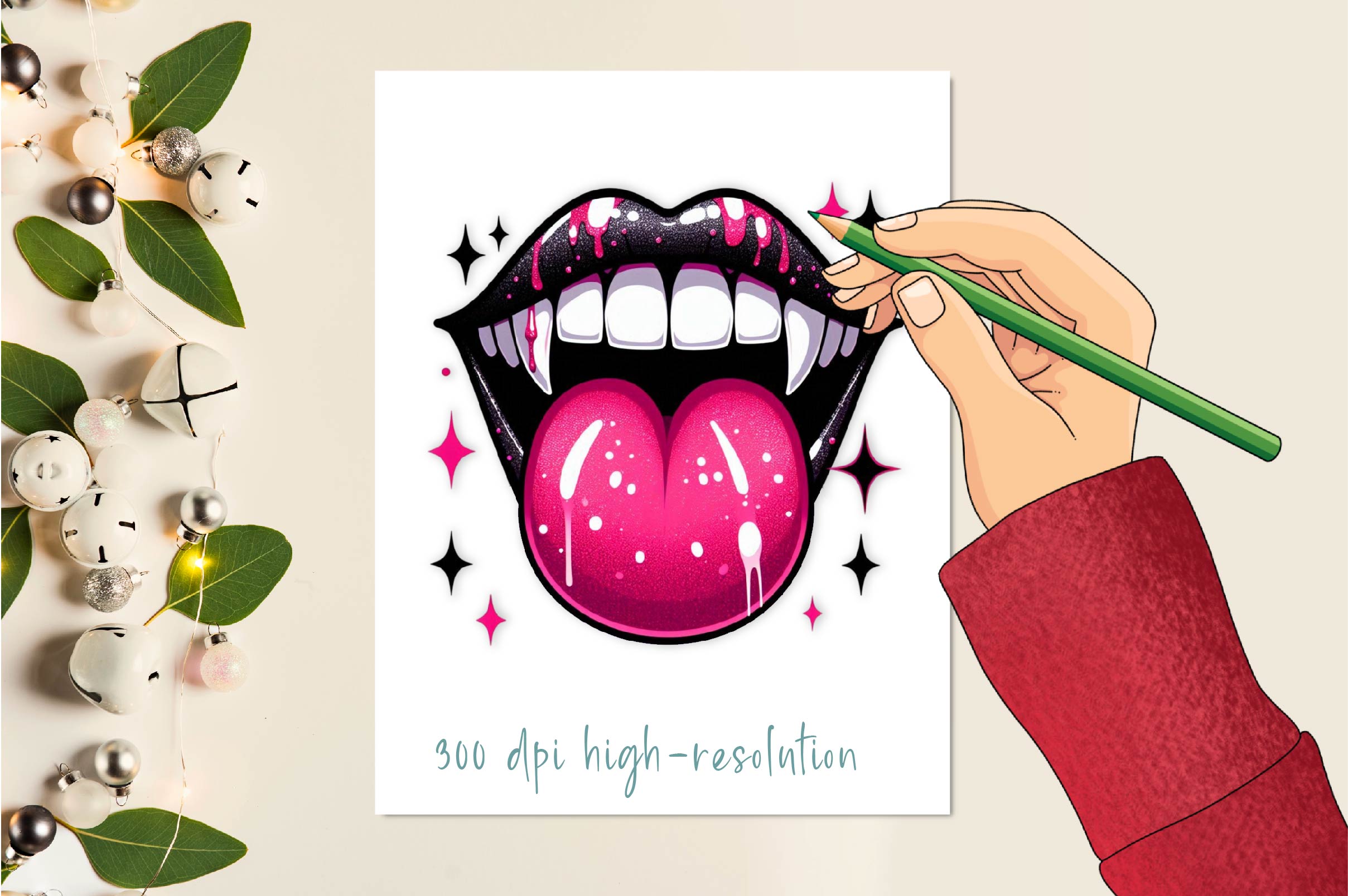 Halloween Bad Witch Lips Clipart Bundle - CraftNest - Digital Crafting and Art