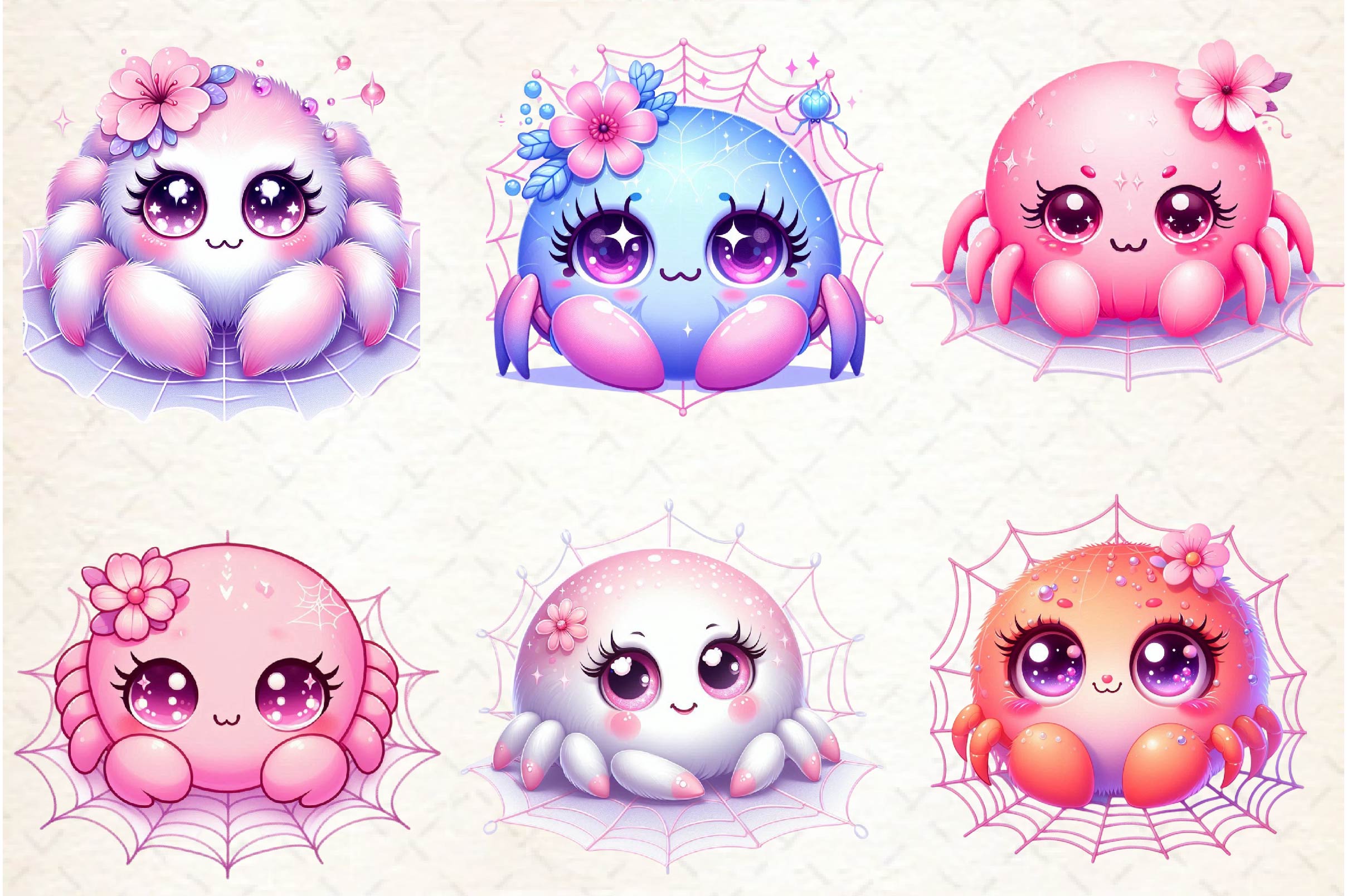 Kawaii Spider Clipart Bundle - CraftNest - Digital Crafting and Art