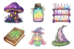 Magical Garden Purple Fairies Clipart Bundle - CraftNest - Digital Crafting and Art